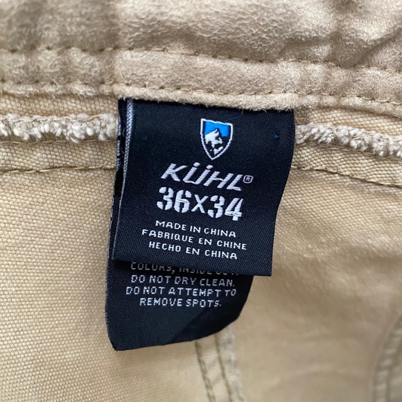 Kuhl The Law Pants 36 x 32 10 Oz Canvas Work Outdoor Tan Distressed Stretch - Picture 10 of 10